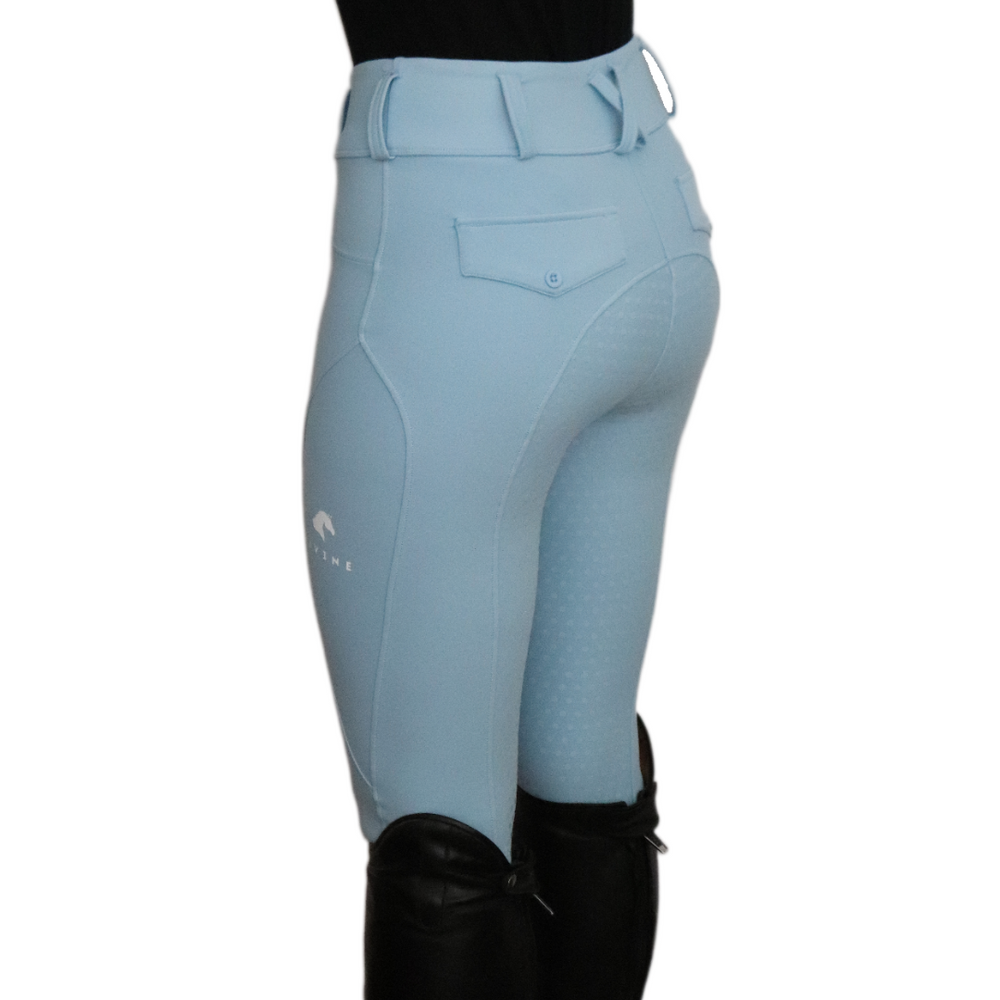 Divine Equestrian Comfort Grip Leggings - Sky Blue