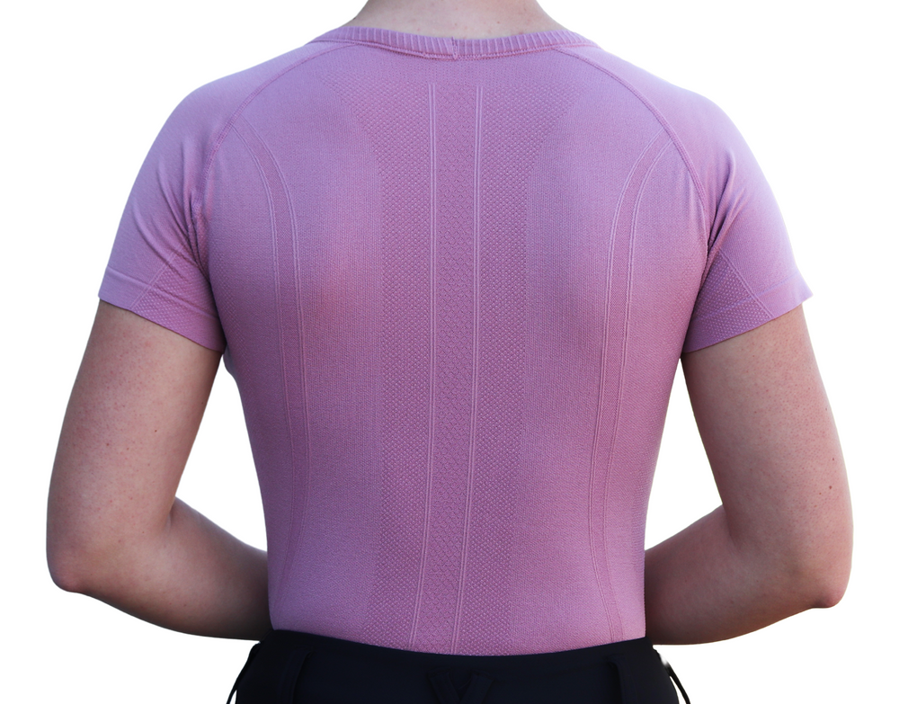 Divine Equestrian Chic Athletic Short Sleeve Shirt - Pink