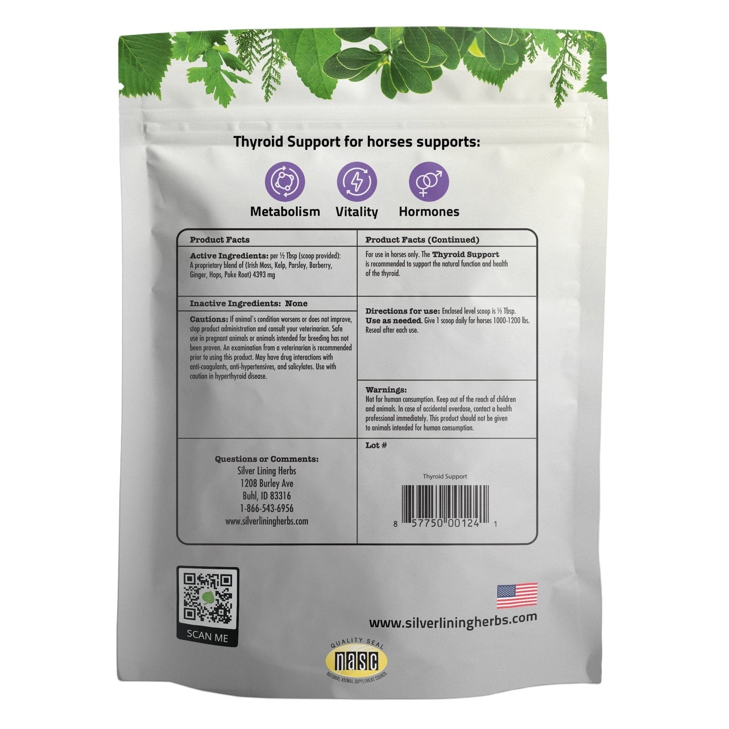 Silver Lining Herbs Thyroid Support for Horses