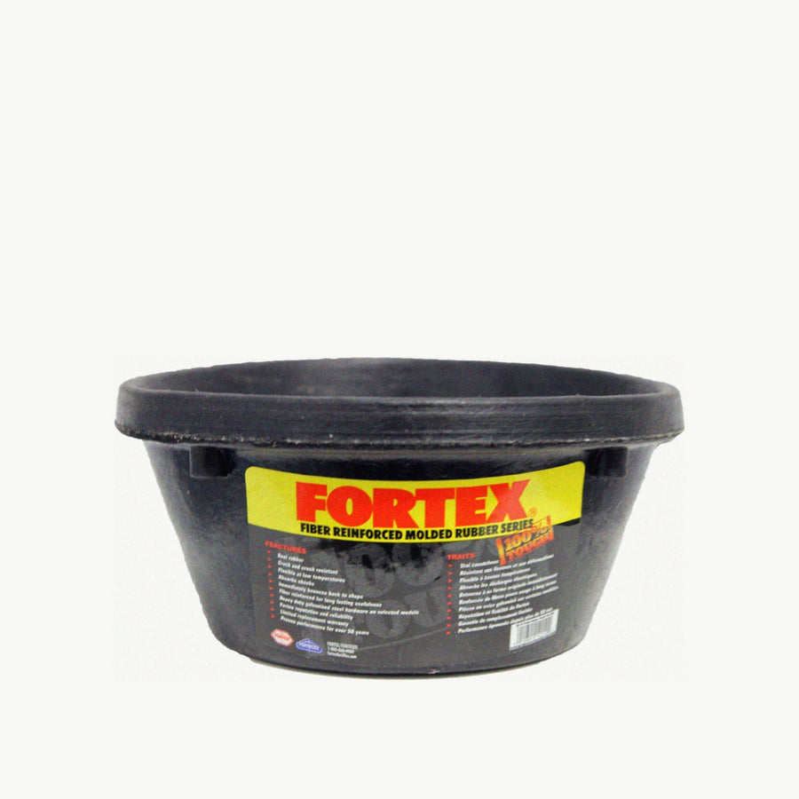 Fortex Industries Inc Fortiflex Rubber Stall Feeder Pan in 1 Qt, 8 Qt, and 15 Gallons 1 Quart / Black 012891140109